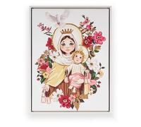Cuadro de la Virgen del Carmen infantil con marco 42x32x2 cm
