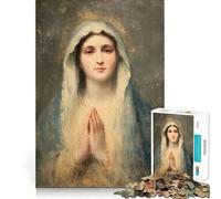 Cuadro de la Virgen María en oración Rompecabezas de 1000 Piezas para Adultos Mejora la Memoria Divertido Bordes precisos Regalo de Temporada (50x75cm)