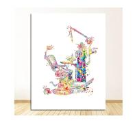 Cuadro de lienzo anatomía, regalo dentista, arte pared médica, impresión acuarela, decoración clínica, póster equipo Dental, dientes(3183-01,40x60cm No Frame)