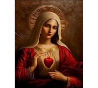 Cuadro De Lienzo Cristiano Antiguo Con La Imagen Religiosa De Jesús Y La Virgen María, Sagrado Corazón, Póster De Arte Católico Del Santo Niño Jesús, Decoración Cristiana Para El Hogar A15 30X40Cm Sin