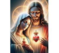 Cuadro De Lienzo Cristiano Antiguo Religioso De Jesús Y La Virgen María Del Sagrado Corazón, Póster De Arte Católico Del Santo Niño Jesús, Decoración Cristiana Para El Hogar A8 50X70Cm Sin Marco