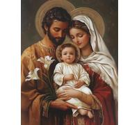 Cuadro De Lienzo Cristiano Vintage Religioso De Jesús Y La Virgen María Con El Sagrado Corazón, Póster De Arte Católico Del Santo Niño Jesús, Decoración Cristiana Para El Hogar A7 30X40Cm Sin Marco