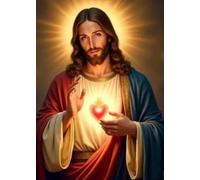 Cuadro De Lienzo Cristiano Vintage Religioso De Jesús Y La Virgen María Del Sagrado Corazón, Póster De Arte Católico Del Santo Niño Jesús, Decoración Cristiana Para El Hogar A5 40X60Cm Sin Marco