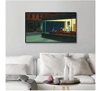 Cuadro de lienzo para pared, póster e impresión de Nighthawks de Edward Hopper, para decoración de sala de estar y hogar (40 x 50 cm, sin marco)