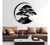 Cuadro de Metal con Forma de bonsái, Silueta Zen del Árbol de la Vida para Sala de Estar, Dormitorio u Oficina, decoración Moderna WABI Sabi para Interiores y Exteriores, Regalo Ideal para Amantes de