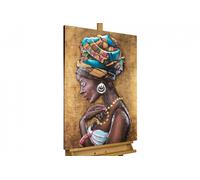 Cuadro de metal en relieve 3D 'EXOTIC GRACE' | Escultura mural 60x90x5,5cm