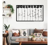 Cuadro de Metal Negro con la Imagen del Fruto del Espíritu Santo, decoración de Pared con Flores y versículos bíblicos Cristianos en Metal, Escultura Moderna para Sala de Estar, Dormitorio,