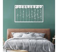 Cuadro de Metal Negro con la Imagen del Fruto del Espíritu Santo, decoración de Pared con Flores y versículos bíblicos Cristianos en Metal, Escultura Moderna para Sala de Estar, Dormitorio,