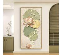 Cuadro de nueve peces con marco dorado, esculturas de pared, grandes decoraciones para la pared, pintura mural para salón, oficina, baño y cocina(B,50 * 100cm)