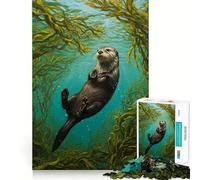 Cuadro de Nutria en Bosque de Algas Rompecabezas de 1000 Piezas para Adolescentes Refuerza la Memoria Tiempo de Paz Regalo clásico (38x26cm)