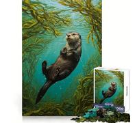 Cuadro de Nutria en Bosque de Algas Rompecabezas de 1000 Piezas para Adolescentes Refuerza la Memoria Tiempo de Paz Regalo clásico (38x26cm)