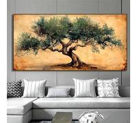 Cuadro de olivo antiguo, símbolo de paz y sabiduría, arte mural botánico, póster para decoración del hogar (70 x 140 cm).