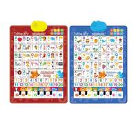 Cuadro de pared con , parlante bilingüe interactivo - Póster con electrónico musical español e inglés | Para niños de 3 a 8 años, aula, guardería, casa, escuela m