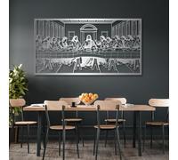 Cuadro de Pared de la Última Cena de Jesús en Metal Negro, decoración Religiosa Cristiana de Metal para Pared, decoración para Comedor, Sala de Estar, Dormitorio, Pasillo y escaleras, Decora