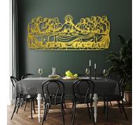 Cuadro de Pared de Metal Negro de la Última Cena de Jesús, decoración de Pared Religiosa Cristiana de Metal, decoración de Arte para Comedor, Iglesia, Sala de Estar, Dormitorio, Pasillo y es
