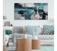 Cuadro de pared horizontal texturizado grande para sala de estar - Cuadro abstracto decorativo para sala de estar (80 x 160 cm/sin marco)