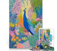Cuadro de Pavo Real en un jardín Colorido Rompecabezas para Adultos de 1000 Piezas Fortalece la Memoria Divertido y Relajante Borde de Calidad Regalo Ideal para Festivales (38x52cm)