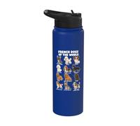 Cuadro De Razas De Perros Franceses Arte De Cachorros De Stainless Steel Insulated Water Bottle