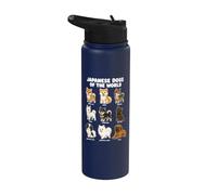 Cuadro De Razas De Perros Japoneses Arte De Cachorros De Stainless Steel Insulated Water Bottle