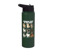 Cuadro De Razas De Perros Japoneses Arte De Cachorros De Stainless Steel Insulated Water Bottle