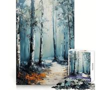 Cuadro de Sendero en el Bosque Invernal para Adultos, Rompecabezas de 1000 Piezas, Entrenamiento de reflexión, Escape Sereno, Bordes definidos, Regalo Creativo (50x75cm)