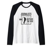 Cuadro de signo de interrogación Pensar fuera de los estudiantes periodistas Camiseta Manga Raglan