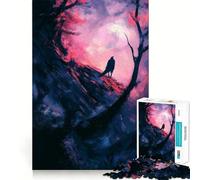 Cuadro de un Cuervo en un Bosque Oscuro, Rompecabezas de 1000 Piezas para Adultos, Juguete para ejercitar la Mente, para Fortalecer los Lazos Familiares, Corte de precisión, Regalo Creativo (38x26cm)