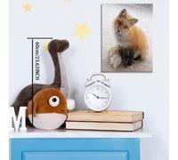 Cuadro de zorro para pared, lienzo con imágenes de animales salvajes, decoración de pared de animales de invierno (30x40cm/sin marco)