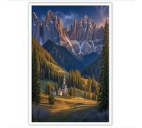 Cuadro Decoración De Pared Azul Profundo Póster Grandes Praderas Al Atardecer Montañas Dormitorio 50X70Cm Cartel Mural Paisaje Natural Impresión Lienzo Foto Arte Póster De Pared Salón Sin Marco