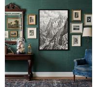 Cuadro Decoración De Pared Blanco Negro Póster Grandes Cañones Montañas Nevadas Realistas Dormitorio 50X70Cm Cartel Mural Paisajes Naturales Impresión Lienzo Foto Arte Póster De Pared Salón Sin Marco