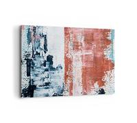Cuadro Decorativo 100x70cm Moderno Horizontal Abstracto Arte - 4883 | Marina de guerra Abstracción Rojo Cuadro sobre Lienzo Arte mural Decoración del Hogar Salón Dormitorio Cuadros de Pared