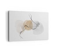 Cuadro Decorativo 100x70cm Moderno Horizontal Abstracto Pastel - 4827 | Acuarela Minimalist Cuadro sobre Lienzo Grande Arte mural Decoración del Hogar Salón Dormitorio Oficina Cuadros de Pared
