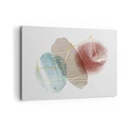 Cuadro Decorativo 100x70cm Moderno Horizontal Abstracto Pastel - 5057 | Forma Cifra Abstracción Cuadro sobre Lienzo Grande Arte mural Decoración del Hogar Salón Dormitorio Oficina Cuadros de Pared