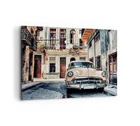 Cuadro Decorativo 100x70cm Moderno Horizontal Arquitectura Ciudades - 4413 | Cuba Auto Vivienda Cuadro sobre Lienzo Grande Arte mural Decoración del Hogar Salón Dormitorio Oficina Cuadros de Pared