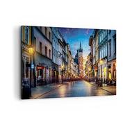 Cuadro Decorativo 100x70cm Moderno Horizontal Arquitectura Ciudades - 4722 | Cracovia Iglesia Iglesia de Santa María Cuadro sobre Lienzo Arte mural Decoración del Hogar Salón Dormitorio Cuadros de Pared