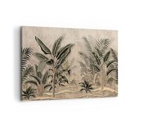 Cuadro Decorativo 100x70cm Moderno Horizontal Botánica Naturaleza - 5101 | Bosque Hoja Árbol Cuadro sobre Lienzo Grande Arte mural Decoración del Hogar Salón Dormitorio Cocina Oficina Cuadros de Pared