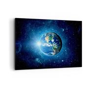 Lienzos decorativos 100x70cm Cuadro Sobre Lienzo Moderno Tierra universo estrellas galaxia Grande Dormitorio Cocina Cuadros Pared Imágenes Cuadros Decoracion Salon Wall Art Prints Decor AA100x70-2943