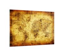 Cuadro Decorativo 100x70cm Moderno Horizontal Mapa del Mundo Viajes - 0127