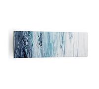 Cuadro Decorativo 160x50cm Moderno Panorámico Abstracto Pastel - 4380 | Moretón Abstracción Azul Cuadro sobre Lienzo Grande Arte mural Decoración del Hogar Salón Dormitorio Oficina Cuadros de Pared