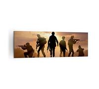 Lienzos decorativos 160x50cm Cuadro Sobre Lienzo Moderno Ejército armas sol militar Grande XXL Dormitorio Cocina Cuadros Pared Imágenes Cuadros Decoracion Salon Wall Art Prints Decor AB160x50-2962