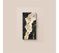 Cuadro decorativo 3D de 9 peces, decoración de pared de arenisca de 2 capas con jarrón de cristal, cuadro decorativo con retroiluminación LED y planta artificial, macetero de pared para sala de estar