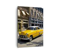 Cuadro Decorativo 70x100 cm Moderno Vertical Arquitectura Ciudades - 2569 | Americano Auto Clásico Cuadro sobre Lienzo Grande Arte mural Decoración del Hogar Salón Dormitorio Cocina Cuadros de Pared