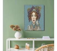 Cuadro Decorativo con Estilo De Cuento De Hadas Niña, Poster de Pajarito Uva, Decoracion de Pared Estilo De Cuento De Hadas Niña para Dormitorio Salon Baño Del Interior Del Hogar 40x50cm Sin Marco