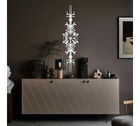 Cuadro Decorativo de Metal Blanco con símbolos Vikingos, runas nórdicas Vintage, Escultura Moderna para Sala de Estar, Dormitorio, Pasillo y escaleras (Blanco, 150 cm de Largo x 38 cm de ANC