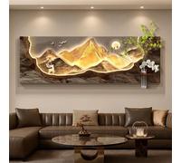 Cuadro Decorativo De Pared De Arenisca 3D Con Luz, Esculturas De Pared LED, Jarrón De Cristal Y Planta Verde Artificial, Lámpara Mural Paisajística Para Dormitorio(B,35 * 100cm)
