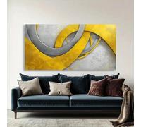 Cuadro decorativo de pared en lienzo con diseño geométrico superpuesto, pintura abstracta moderna para sala de estar, dormitorio, oficina y decoración del hogar (20x40 cm/sin marco).