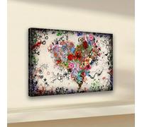 Cuadro decorativo de pared en lienzo, estampado abstracto de flores y amor en una calle, decoración moderna para el hogar (20x35cm/sin marco)