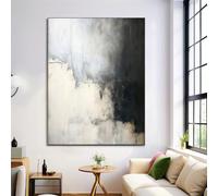 Cuadro Decorativo de Pared Estilo abstracto desgastado Patrones de pared retro,Poster gris-negro para Dormitorio Baño Salon Impresión en lienzo 70 x 100 cm Sin Marco