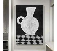 Cuadro decorativo de pared estilo boho, lienzo con jarrón moderno, póster artístico minimalista estilo boho para decoración del hogar en la sala de estar (40x60cm)