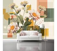 Cuadro Decorativo en Lienzo 350 x 256 cm, Patrones Abstracto Geométrico Arte Moderno Margaritas, Pintura en Canvas de, Arte de Pared para Salón Dormitorio y Oficina - Vistoso